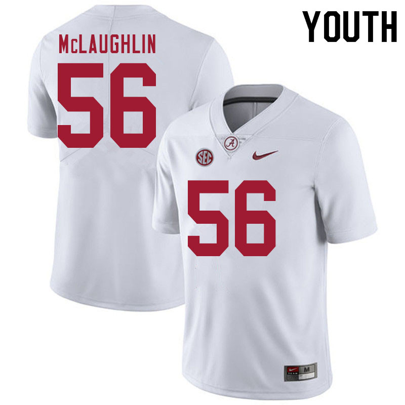 Youth #56 Seth McLaughlin Alabama White Tide College Football Jerseys Sale-White